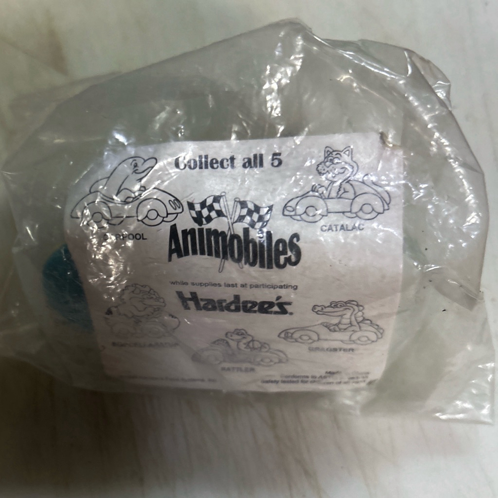 Hardee's Animobiles Blue Yellow Toy Car Vehicle